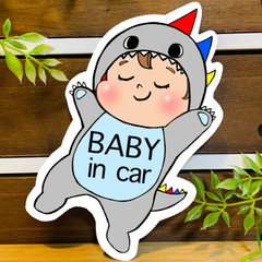 ベビーインカー/キッズインカー【うちの怪獣グレー】カーサインステッカー