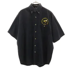 LA LOVING 半袖 ボタンダウンシャツ M ブラック メンズ 古着