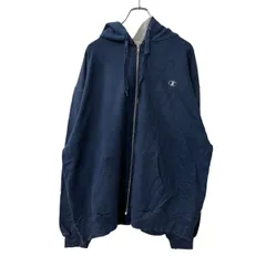 Champion ロゴスウェット パーカー XL ネイビー チャンピオン フーディー ジップアップ ワンポイントロゴ 古着卸 アメリカ仕入 a709-5339