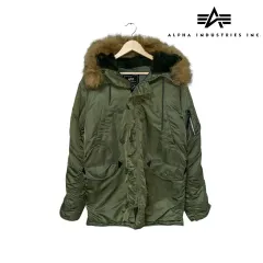 ALPHA INDUSTRIES(アルファ インダストリーズ) N3B ファーフード付きジャケット カーキ マウンテンパーカー MA-1ジャンパー 90s ヴィンテージ