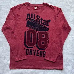 コンバース CONVERSE 長袖Tシャツ ロンT All Star プリント 杢レッド L