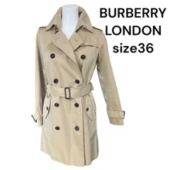 美品 バーバリー ロンドン BURBERRY LONDONトレンチ コート ライナー付き 美形 ベージュ 36、S、7号 ベージュ レディース 中古 S5N404