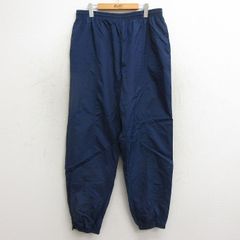 W37/古着 リーボック ナイロン パンツ メンズ 90s ワンポイントロゴ 紺 ネイビー 24may11 中古 ボトムス ロング