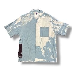 参考上代99880円 OAMC 23SS Kurt Strata Shirt クルトストラータシャツ 開襟 オープンカラー 半袖シャツ オーエーエムシー 23E28OAU61 ライトブルー S 81017A5