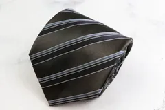 ベルモーレ ブランド ネクタイ シルク ストライプ柄 ライン柄 PO メンズ カーキ BELLUMORE 【中古】のサムネイル