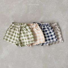 韓国子供服　チェックパンツ　ベビーハーフパンツ　OOTTBEBE