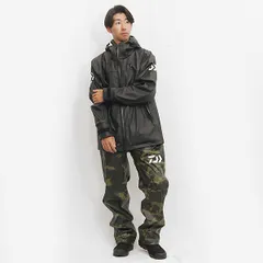 ダイワ レインウェア DR-6023 PUオーシャンライトレインスーツ ブラック×カモ M