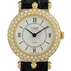 ヴァンクリーフ＆アーペル Van Cleef ＆ Arpels クラシック ラ コレクション ダイヤベゼル 18632B2 腕時計 YG レザー ダイヤモンド クォーツ ホワイト レディース 【中古】のサムネイル