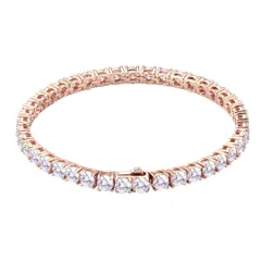 【色: ローズゴールド】金属アレルギー対応 CZダイヤ 純銀 K14金メッキ 腕