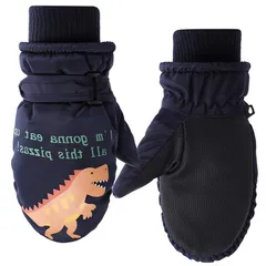 子供 スキー手袋 冬用手袋 かわいい 恐竜 スノーグローブ キッズ 厚手 裏起毛 保温 防寒滑り止め グローブ 女の子 男の子 自転車 スキー スノボー 雪遊び 登山 アウトドア プレゼント 3-6歳