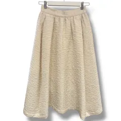 marcinique マルティニーク ジャガードフレアロングスカート ホワイト ポケット付き サイズ1 レディース 春 recollect有明ガーデン店 22No.国280HK