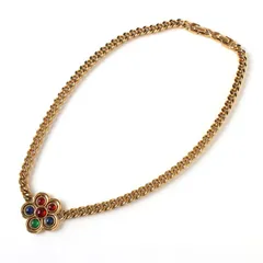 M24182 美品 NINA RICCI ニナリッチ ネックレス カラーストーン 喜平 ヴィンテージ ペンダント アクセサリー