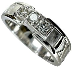 13号 【TIFFANY&Co./ティファニー】仕上げ済 ダイヤモンド リング・指輪 アトラスリング 3Pダイヤ K18WGホワイトゴールド 18金  7.3g レディース 【中古】【真子質店】【GD】