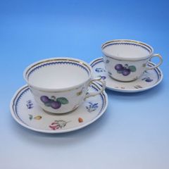 リチャードジノリ　イタリアンフルーツ　カップ＆ソーサー2客　ブランド西洋食器【mxm36】