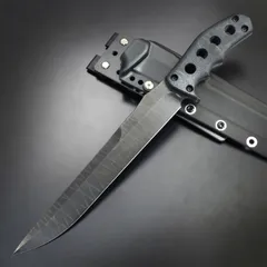 makkari knives ハンティングナイフ 筑豊山刀 間狩純平作 止め刺し用 MOLLE用シース付属 18歳以上 [ 黒ブレード / 黒 ]