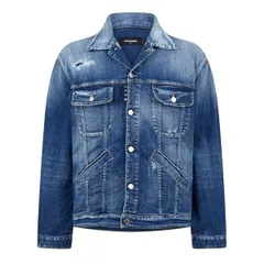 【送料無料】 ディースクエアード メンズ ジャケット・ブルゾン アウター DSQ Icon Denim Kaban Sn44 Navy Blue