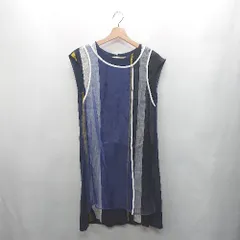 ◇ ⊂ Peyton Place ペイトンプレイス ストライプ ミニ丈 ワンピース サイズ9 ネイビー系 レディース E  【1410290040584】