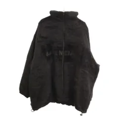BALENCIAGA (バレンシアガ) Full Zip Fur Jacket 571439 TCU08 フロントロゴジップアップジップファージャケット ブルゾン ブラックのサムネイル