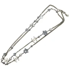 【名東】シャネル ロングネックレス 110cm A17B ココマーク スター フェイクパール レディース 女 アクセサリー 小物
