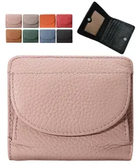 [グリーンパキラ] 財布 レディース 二つ折り ミニ財布 本革 コンパクト ボックス型 小銭入れ 小さい ミニウォレット ミニマリスト (ピンク) [ピンク]