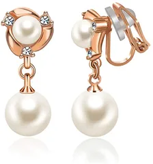 CHLOEOS パール ピアス レディース 人気 真珠 k18金 金属アレルギー対応 大人 おしゃれ ギフトBOX付き ピンクゴールド イヤリング D( ピンクゴールド イヤリング D)