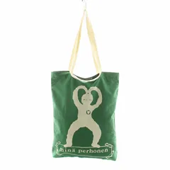 ミナペルホネン mina perhonen Utopi ワンマイルバッグ トートバッグ 絹 シルク混 麻 リネン プリント ラインストーン グリーン aas9358 /NQ
