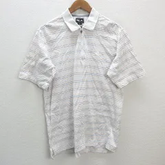 z■アディダス/Adidas Golf ハーフジップ 半袖ポロシャツ ロゴ刺繍【O/XG】白/MENS/17【中古】