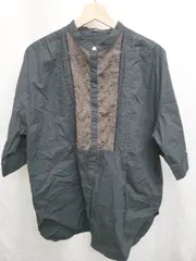 ◇ ⊂ JEANASIS ジーナシス エンブロイダリー　タック 半袖 シャツ　ブラウス サイズF ブラック レディース P  【1411070001702】