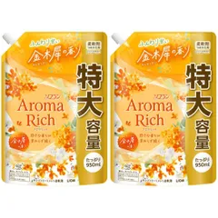 【2袋セット】ソフランアロマリッチ 詰め替え用 特大 金木犀の香り950mL×2個セット [2袋セット]