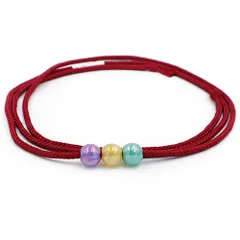 浴衣紐 飾り紐 赤 臙脂 黄色 紫 緑 トンボ玉ビーズ 帯締め 丸組 帯留 細い 締めやすい 振袖 おしゃれ着 七五三 夏まつり カジ  No.8-3044