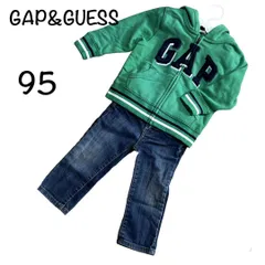 #011【ギャップ＆ゲス】ベビーセットアップ パーカー デニム ジーンズ 95