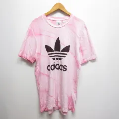 アディダスオリジナルス adidas originals PAKAIAN 美品 半袖 タイダイ Tシャツ ロゴプリント L ピンク 正規品