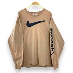 90s 90年代 銀タグ 旧タグ USA製 NIKE ナイキ プリントロゴ スリーブデザイン 長袖 Tシャツ ロンT ロングTシャツ   輸入古着 海外古着 US古着 メンズ ビンテージ vintage アメリカ製 XL【S69】