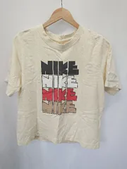 ◇ Θ NIKE ナイキ ロゴ 半袖 Tシャツ カットソー サイズM クリーム レディース E  【1506110010667】