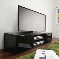 テレビ台 テレビボード 背面収納TVボード-ロビン 幅120cm キャスター付 ブラック（前板鏡面タイプ）