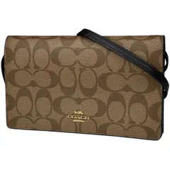 コーチ COACH シグネチャー ショルダーバッグ ウォレット ショルダーバッグ コーティングキャンバス ブラウン ブラック F76769 レディース 【中古】