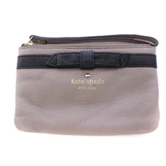 ケイトスペード KATE SPADE BEE ポーチ COBBLE HILL リボンライン リストレット付き 内側ストライプ レザー グレー PWRU3939 /BMのサムネイル