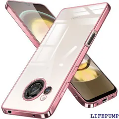 AQUOS R8 ケース クリア SH-52D スマホケース 透明 SH-R80 カバー tpu 薄型 背面クリア ピンク シリコン ストラップホール付き 軽量 耐衝撃 ソフト 保護 カバー ローズゴールド 1447