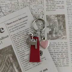 1026本革猫チャームキーホルダー