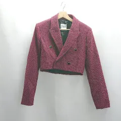 ◇ ⊇ ZARA ザラ 千鳥格子柄 長袖 ジャケット サイズS レッド系 レディース E  【1503060035139】