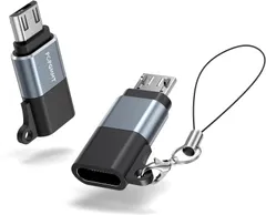 マイクロUSB変換アダプター【2個入りUSB C to Micro USB 変換コネクタ 】タイプC- Micro USB 変換変換コネクタ Type-C (メス) to M-icro U-SB (オス) 変換アダプタ 10W急速充電と480Mb