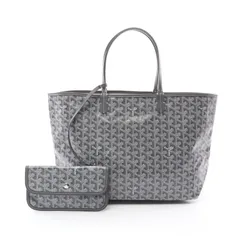 ゴヤール GOYARD トートバッグ サンルイPM グレー PVCコーティングキャンバス レザー サンルイPM レディース 未使用
