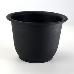 プラ鉢 4号 縁あり丸鉢 ブラック 4DAX 幅12.5cm×高さ8.8cm 