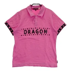 サイズ：2 DANCE WITH DRAGON ダンスウィズドラゴン  半袖ポロシャツ チビドラ 総柄 パープル系 [240101414540] ゴルフウェア レディース ストスト Dance With Dragon ダンスウィズドラゴン レディース みなしご