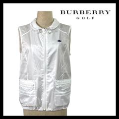 【BURBERRY GOLF】BGP82-818-01 サイズ M ベスト ポリエステル ノースリーブ ホワイト/白 バーバリー ゴルフ (M-142)