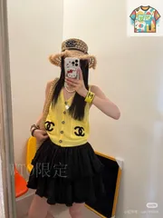 【今日特価】Chanel シャネル ポケット付きダブル C ニットベスト-1