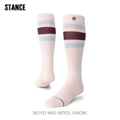 STANCE BOYD MID WOOL SNOW PINK FADE スタンス ソックス 靴下 スノーボード