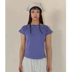 Onska SHELL CAP SLEEVE T ( BLUE )