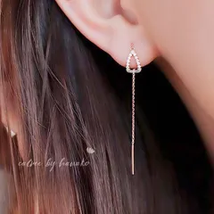 2way 上品 繊細 人気 ピンクゴールド 大人可愛い 高見え 揺れる 雫 18 KPG コーティング シルバー925 チェーン アメリカン ピアス 新品 送料無料 41