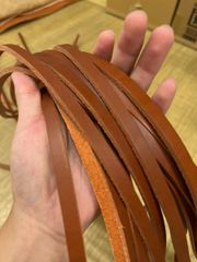 【栃木レザー】本革革紐 ハギレセット 革テープ 端革 赤茶　ブラウン【国産牛革】